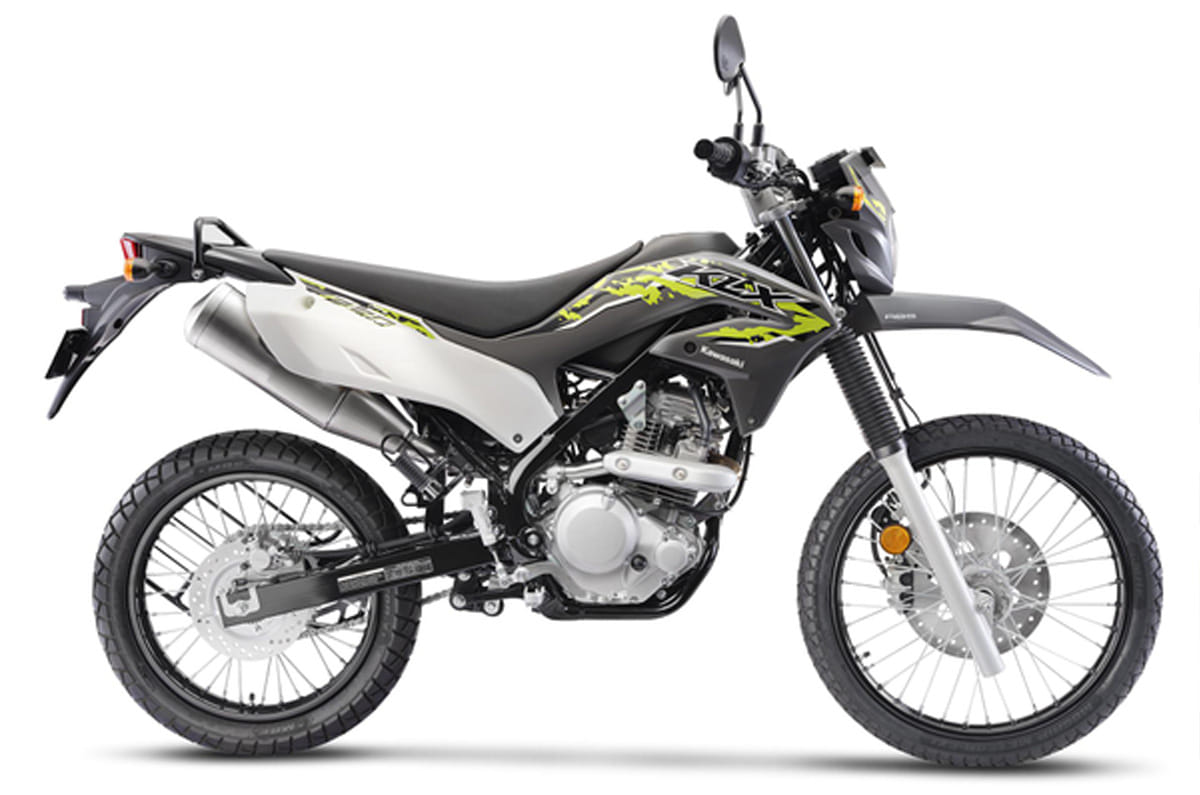 Dual-purpose design makes the KLX230 equally at home on trails and tarmac